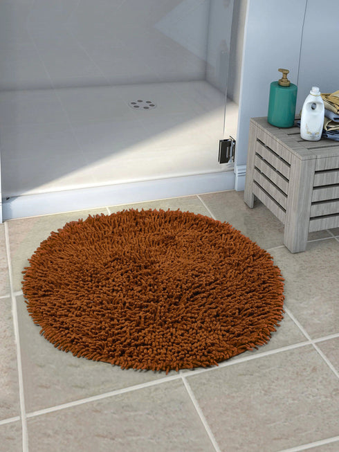 Round Shaggy Design Bathmat – Fluffy Comfort & Plush Texture