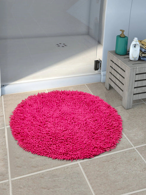 Round Shaggy Design Bathmat – Fluffy Comfort & Plush Texture