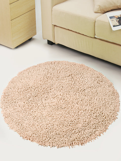 Round Shaggy Design Bathmat – Fluffy Comfort & Plush Texture