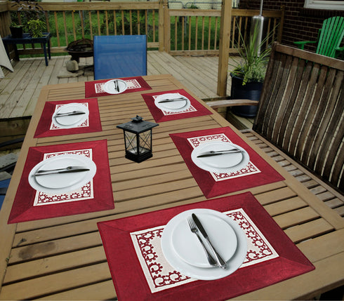 Cotton Velvet Place Mat Set | Set of 6 (34x45 cm) | Elegant Dining Décor | B1G1 Offer