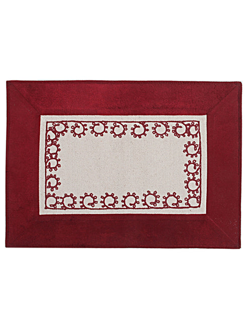 Cotton Velvet Place Mat Set | Set of 6 (34x45 cm) | Elegant Dining Décor | B1G1 Offer