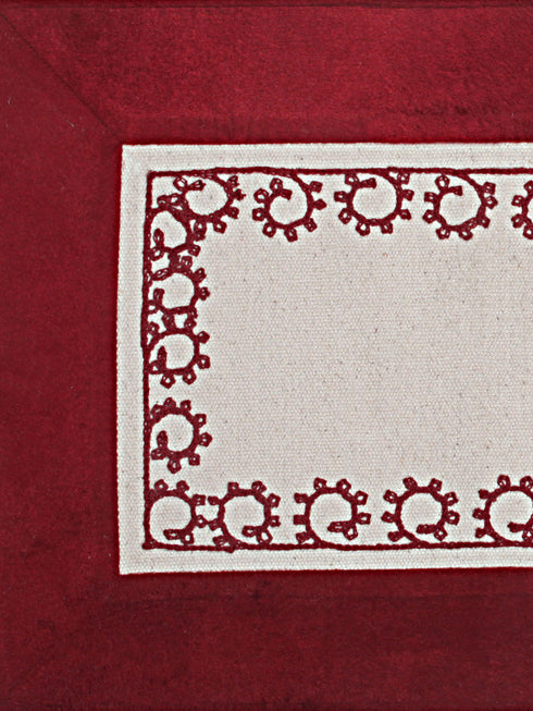 Cotton Velvet Place Mat Set | Set of 6 (34x45 cm) | Elegant Dining Décor | B1G1 Offer