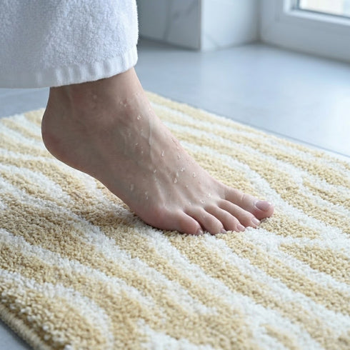 Dune Microfiber Bath Mat | Soft & Absorbent Bathroom Floor Mat | Anti-Slip | Quick Dry