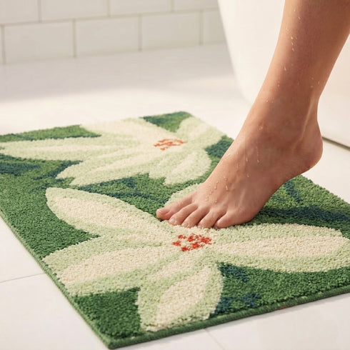 Jasmine Microfiber Bath Mat | Soft & Absorbent Bathroom Floor Mat | Quick Dry & Washable