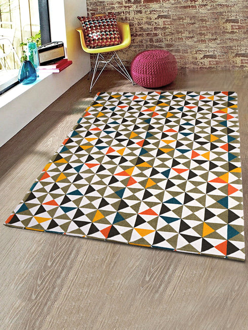FIRKI Printed Rib Rug | Vibrant Prints with Durable Ribbed Texture