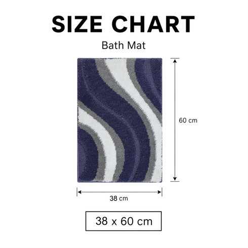 Wave Microfiber Bath Mat | Soft & Absorbent Bathroom Floor Mat | Quick Dry & Washable | Wave Pattern Design