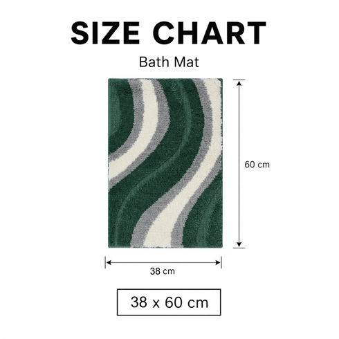 Wave Microfiber Bath Mat | Soft & Absorbent Bathroom Floor Mat | Quick Dry & Washable | Wave Pattern Design