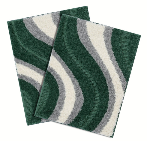 Wave Microfiber Bath Mat | Soft & Absorbent Bathroom Floor Mat | Quick Dry & Washable | Wave Pattern Design