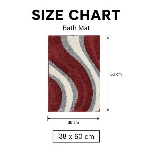 Wave Microfiber Bath Mat | Soft & Absorbent Bathroom Floor Mat | Quick Dry & Washable | Wave Pattern Design