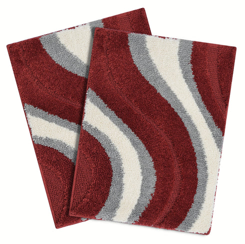 Wave Microfiber Bath Mat | Soft & Absorbent Bathroom Floor Mat | Quick Dry & Washable | Wave Pattern Design
