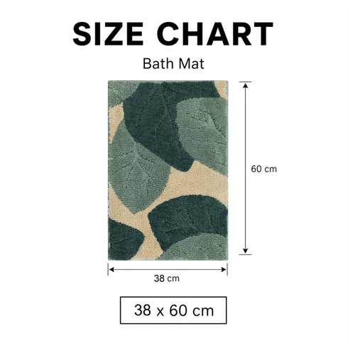 Leaf Microfiber Bath Mat | Super Soft & Absorbent Bathroom Floor Mat | Anti-Slip Bath Rug | Quick Dry Washable Mat