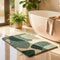 Leaf Microfiber Bath Mat | Super Soft & Absorbent Bathroom Floor Mat | Anti-Slip Bath Rug | Quick Dry Washable Mat