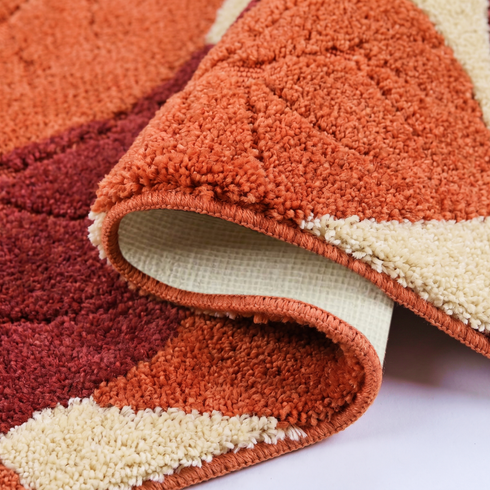 Leaf Microfiber Bath Mat | Super Soft & Absorbent Bathroom Floor Mat | Anti-Slip Bath Rug | Quick Dry Washable Mat