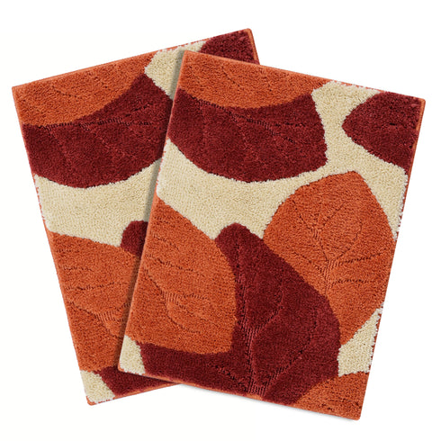 Leaf Microfiber Bath Mat | Super Soft & Absorbent Bathroom Floor Mat | Anti-Slip Bath Rug | Quick Dry Washable Mat