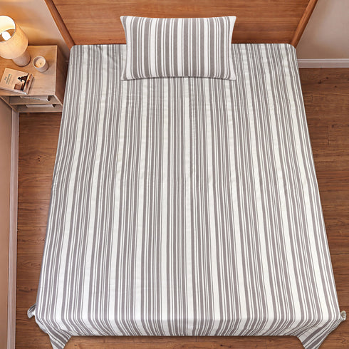 LA Strie Cotton Microfiber Bedsheet | 180 TC (Equivalent to 400 TC) | Woven, Colorfast & Quick Dry | Machine Washable