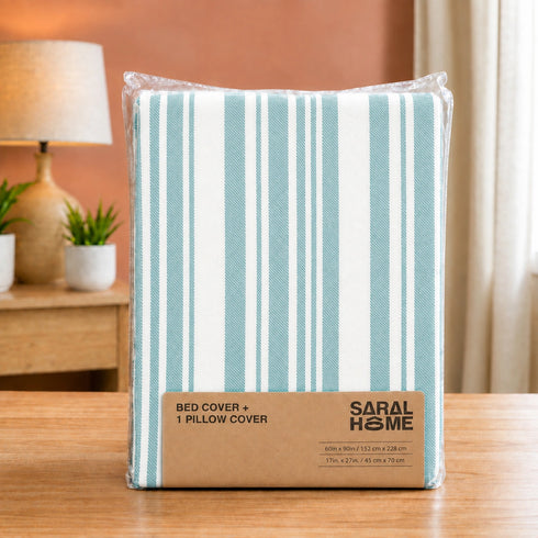 LA Strie Cotton Microfiber Bedsheet | 180 TC (Equivalent to 400 TC) | Woven, Colorfast & Quick Dry | Machine Washable
