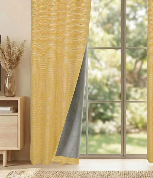 D Mond Pattern Cotton Curtain | Breathable Woven Yarn | Home Living Room Lobby Bedroom|