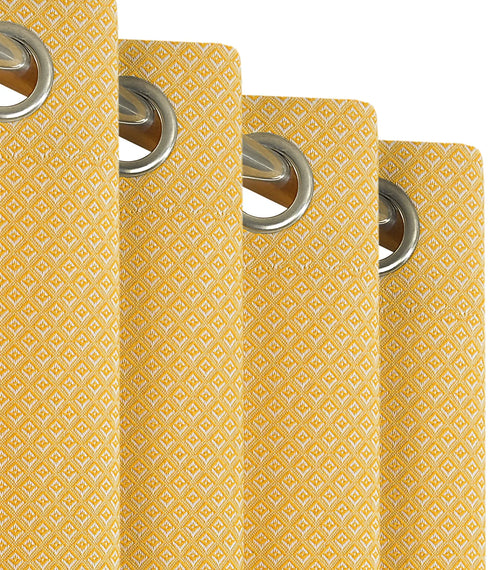 D Mond Pattern Cotton Curtain | Breathable Woven Yarn | Home Living Room Lobby Bedroom|