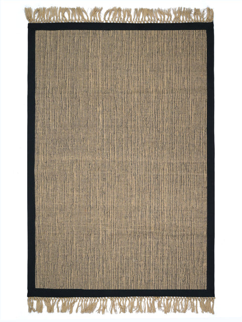 BURWAN - Cotton Jute Woven Strong Anti-Slip Rug with fringe.
