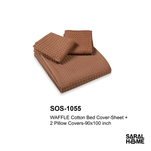 GIFT BASKET | WAFFLE Cotton Bed Cover-Sheet 90x100 Inch Gift Basket