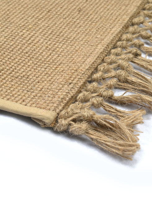 DESH - JUTE Woven Strong Anti-Slip Rug with fringe.