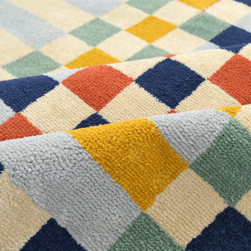 Franc Modern Geometric Multicolor Carpet for Living, Drawing & Bedroom | Soft Polyester BCF Area Rug with Strong Backing (11mm Pile Height)