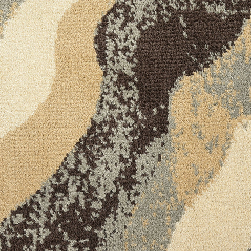 Nireti Modern Abstract Wave Carpet for Living, Drawing & Bedroom | Soft Polyester & olefin BCF Area Rug with Strong Backing (11mm Pile Height)