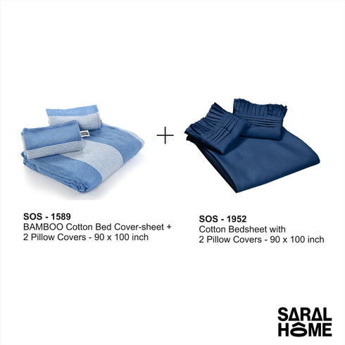 GIFT BASKET | 2 Bedsheets 4 Pillow Covers Matching Gift Set