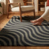 Epal Modern Wavy Line Pattern Carpet for Living, Drawing & Bedroom | Soft Polyester & olefin BCF Yarn Area Rug with Strong Backing (11mm Pile Height)
