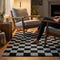Cquare Check Pattern Carpet for Living, Drawing Room & Bedroom | Soft Polyester & olefin BCF Area Rug with Strong Durable Backing (11mm Pile Height)
