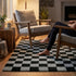 Cquare Check Pattern Carpet for Living, Drawing Room & Bedroom | Soft Polyester & olefin BCF Area Rug with Strong Durable Backing (11mm Pile Height)