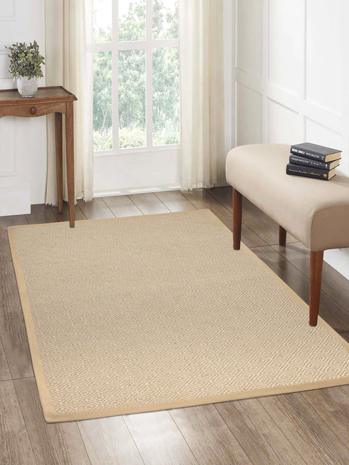 Diamond Jute & Cotton Woven Anti-Slip Strong Border Rug