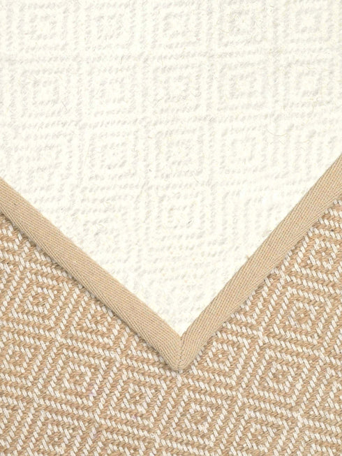 Diamond Jute & Cotton Woven Anti-Slip Strong Border Rug