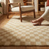 Cquare Check Pattern Carpet for Living, Drawing Room & Bedroom | Soft Polyester & olefin BCF Area Rug with Strong Durable Backing (11mm Pile Height)