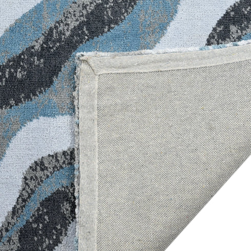 Nireti Modern Abstract Wave Carpet for Living, Drawing & Bedroom | Soft Polyester & olefin BCF Area Rug with Strong Backing (11mm Pile Height)