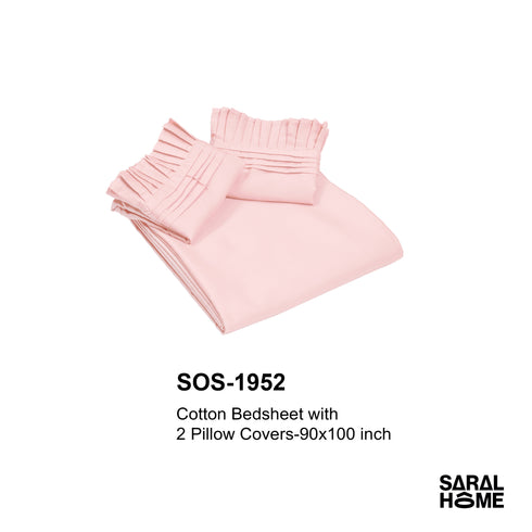 GIFT BASKET | 300 TC 100 % COTTON Bedsheet 90x100 Inch Gift Basket