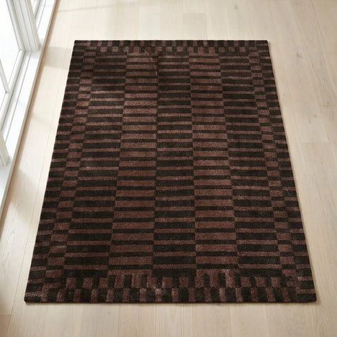 Rblin Modern Geometric Striped Carpet for Living, Drawing & Bedroom | Soft Polyester & olefin BCF Yarn Area Rug with Strong Backing (11mm Pile Height)