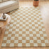 Cquare Check Pattern Carpet for Living, Drawing Room & Bedroom | Soft Polyester & olefin BCF Area Rug with Strong Durable Backing (11mm Pile Height)