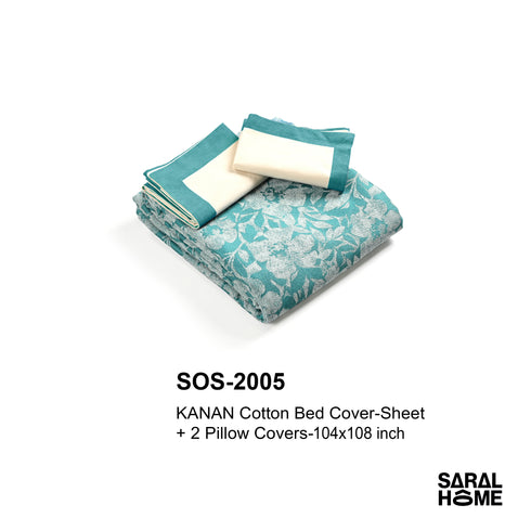GIFT BASKET | KANAN Cotton Bed Cover-Sheet 104x108 Inch Gift Basket