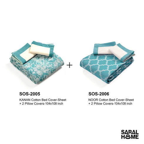 GIFT BASKET | 2 Bedsheets 4 Pillow Covers Matching Gift Set