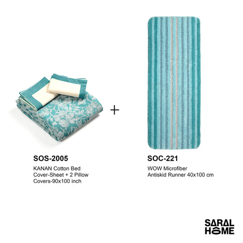 GIFT BASKET | 1 Bedsheet 2 Pillow Cover | 1 Floor Runner Matching Gift Set