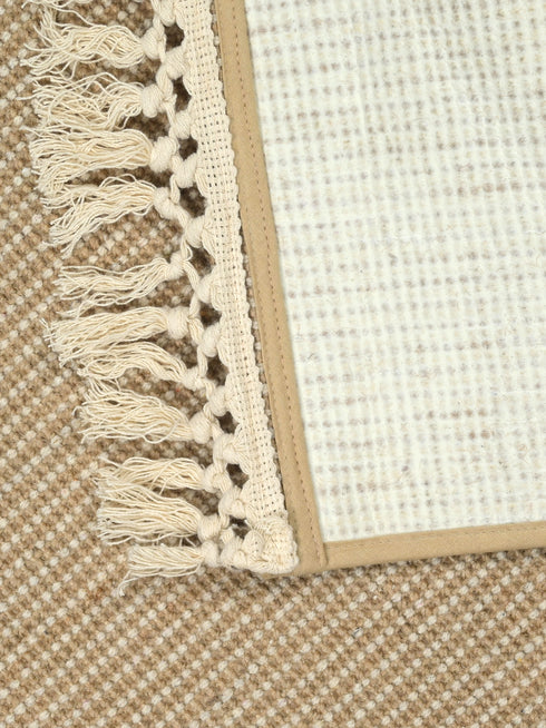 HUGLI - Cotton Woven Strong Anti-Slip Rug with fringe