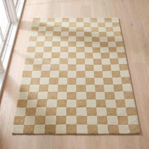 Cquare Check Pattern Carpet for Living, Drawing Room & Bedroom | Soft Polyester & olefin BCF Area Rug with Strong Durable Backing (11mm Pile Height)