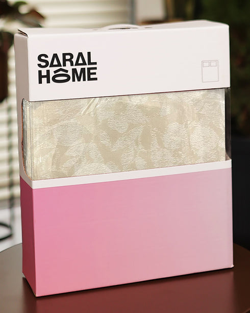 GIFT BOX | Kanan Ivory Bedsheet-2 Pillow Covers | Cotton Bedsheet-Cover | For Gift & Daily Use