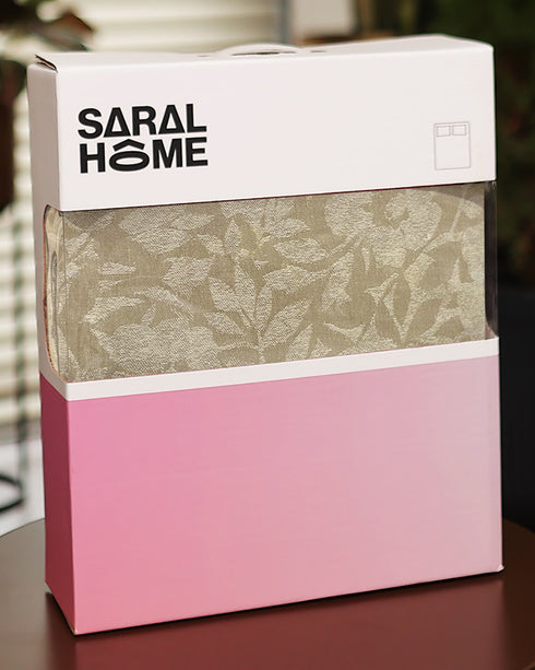 GIFT BOX | Kanan Beige Bedsheet-2 Pillow Covers | Cotton Bedsheet-Cover | For Gift & Daily Use