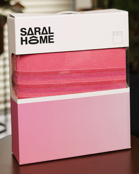 GIFT BOX | JOY Pink Bedsheet-2 Pillow Covers | Cotton Bedsheet-Cover | For Gift & Daily Use