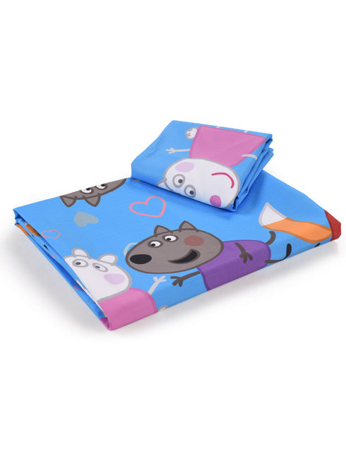 Buy Peppa Pig Cotton Single Size Bedsheet (60x90) with 1 Pillow Cover (17''x 24'') online at a low price
