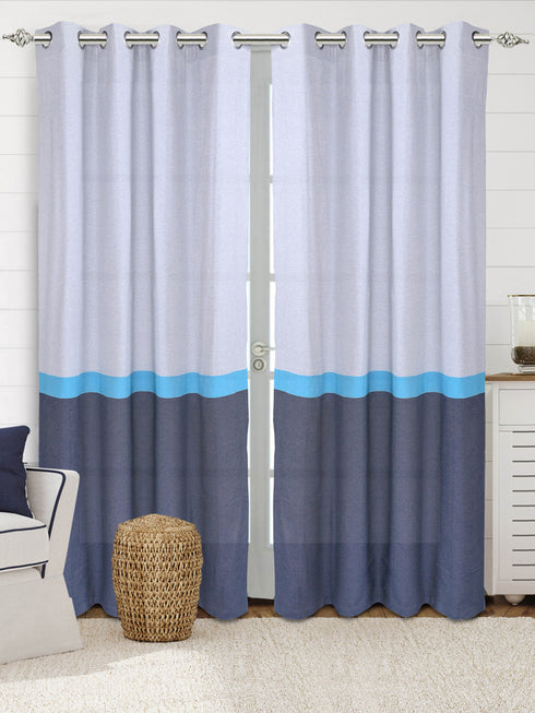 Grey cotton blackout curtains