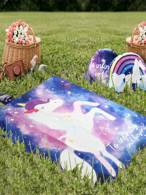 Buy Unicorn Microfiber Picnic Mat Pink,125x150 Cms