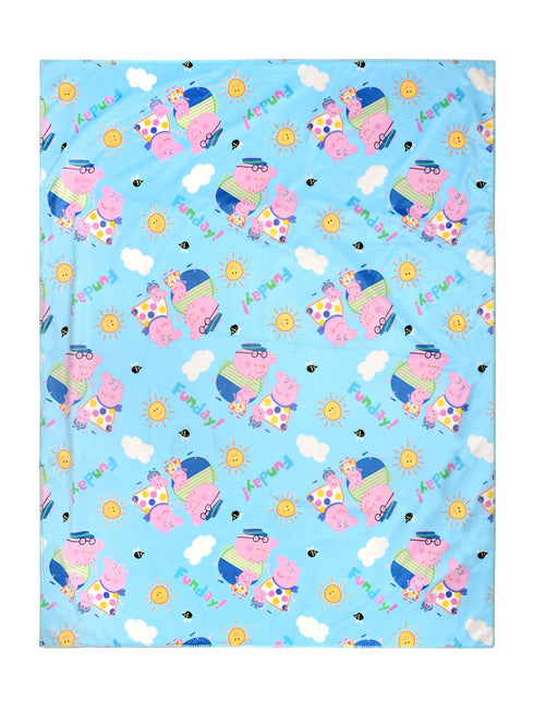 Saral Home Peppa Pig Reversible Washable Sofa Cover/ Throw125x150 cm